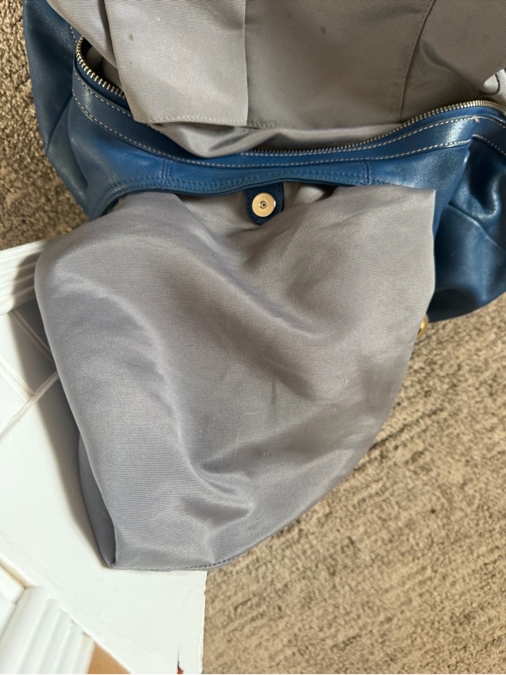 Coach Soho Pleated Leather Lynn Large Hobo Blue F15075 - Picture 11 of 16